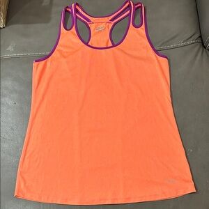 Hind Women's Orange Tank Top with Purple Trim size L